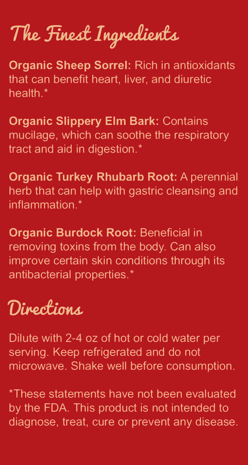 Cold & Flu Relief Medicinal Essiac Tea, Original 4-Herb Blend