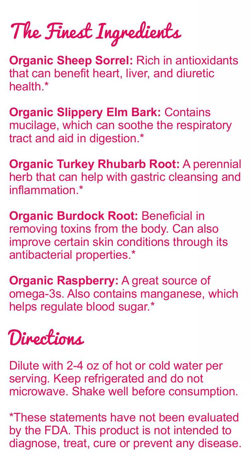 Cold & Flu Relief Medicinal Essiac Tea, Organic Raspberry Blend